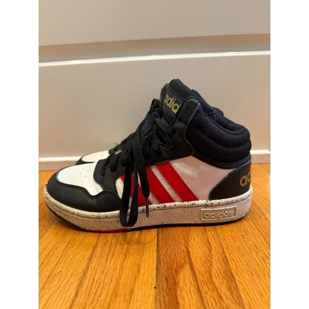 Adidas Hoops Mid Shoes Cloud Red White Black Youth Size 2